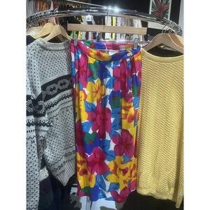 Vintage 1980s Russ Togs Floral Multicolor Skirt Size 10